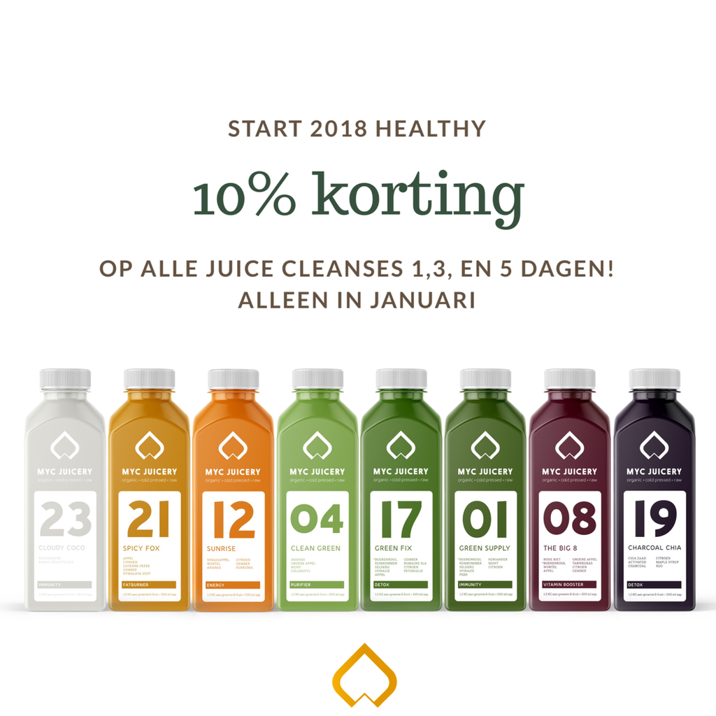10% korting op alle Juice Cleanses!