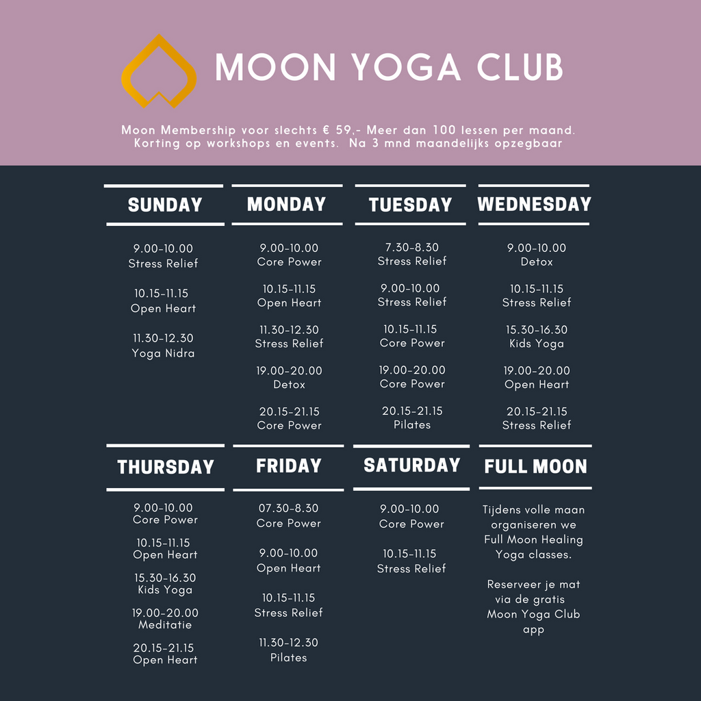 Moon Yoga Club 2 jaar en dat vieren we met nog meer lessen!